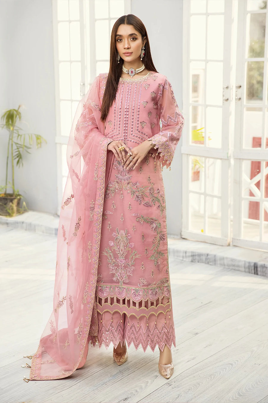 Alizeh Fashion Unstitched Embroidered Formal 3Pc Suit D-06 Mehroze