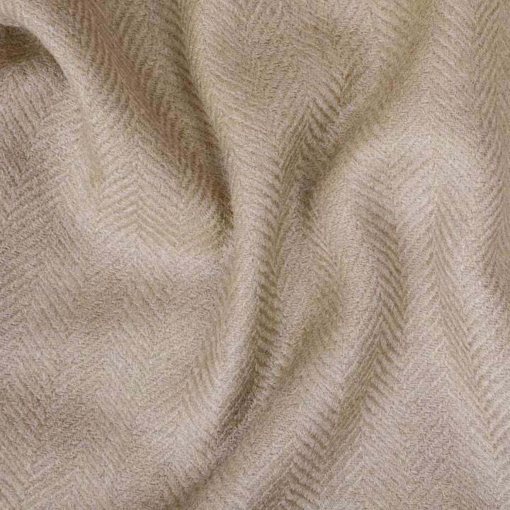 Dynasty Lux Herringbone Men's Blended Wool Shawl - Mid Brown