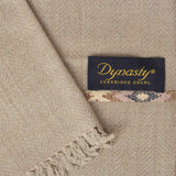 Dynasty Lux Herringbone Men's Blended Wool Shawl - Mid Brown