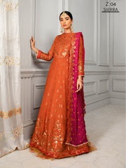 Misaal by Zarif Festive Unstitched Luxury Chiffon 3Pc Suit Z-04 SIERRA - FaisalFabrics.pk