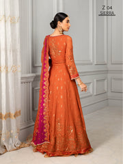 Misaal by Zarif Festive Unstitched Luxury Chiffon 3Pc Suit Z-04 SIERRA - FaisalFabrics.pk