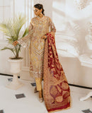 Maryum N Maria Freesia Premium Embroidered Chiffon 3Pc Suit FG-09 Criss and Cross - FaisalFabrics.pk