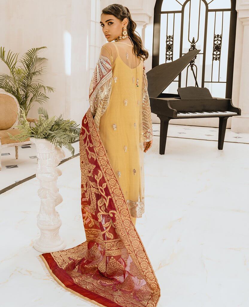 Maryum And Maria 3 Piece Embroirdered Chiffon Meryem | Fsu5601-1400