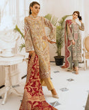 Maryum N Maria Freesia Premium Embroidered Chiffon 3Pc Suit FG-09 Criss and Cross