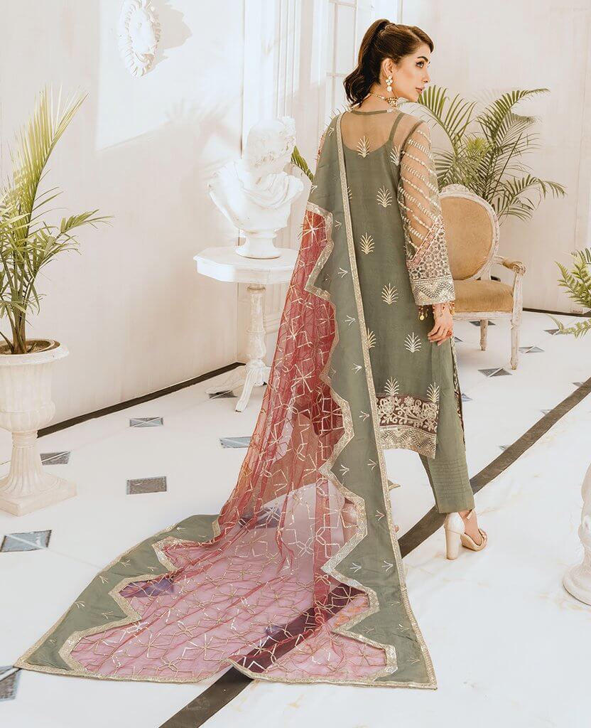 Maryum N Maria Freesia Premium Embroidered Chiffon 3Pc Suit FG-08 Greetille - FaisalFabrics.pk