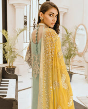 Maryum N Maria Freesia Premium Embroidered Chiffon 3Pc Suit FG-10 Light Water - FaisalFabrics.pk