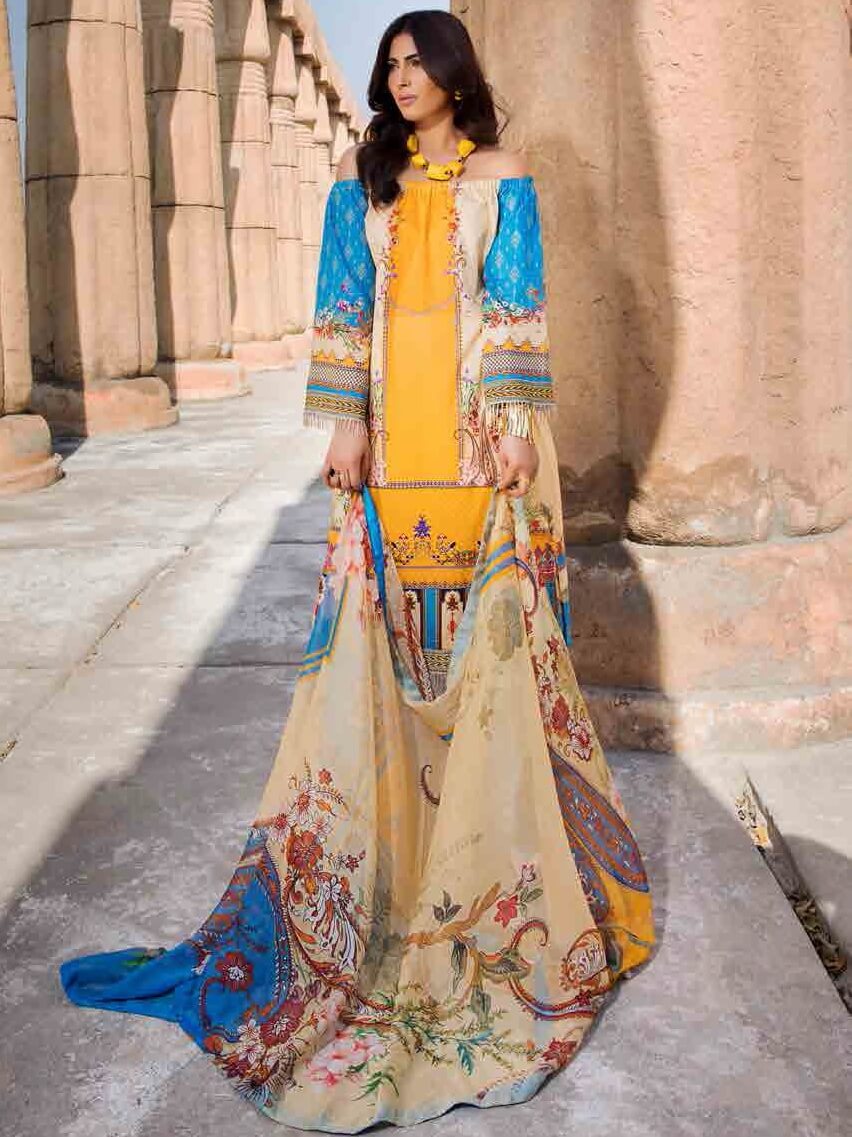 Motifz Umang Lawn Collection 2020 Embroidered 3pc Suit MU-2532 - FaisalFabrics.pk
