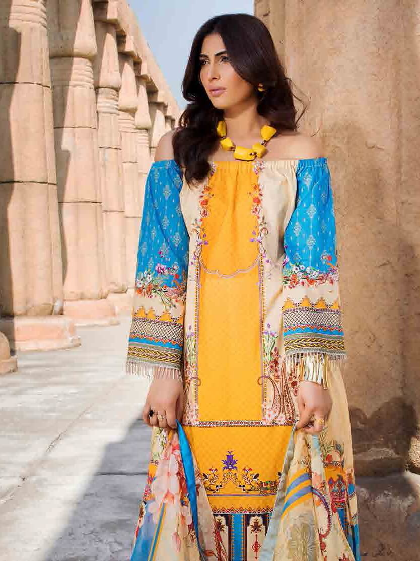 Motifz Umang Lawn Collection 2020 Embroidered 3pc Suit MU-2532 - FaisalFabrics.pk
