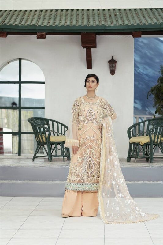 DAHAB by Sumaria’s Couture Festive Unstitched 3Pc Suit D-02 Narcissus