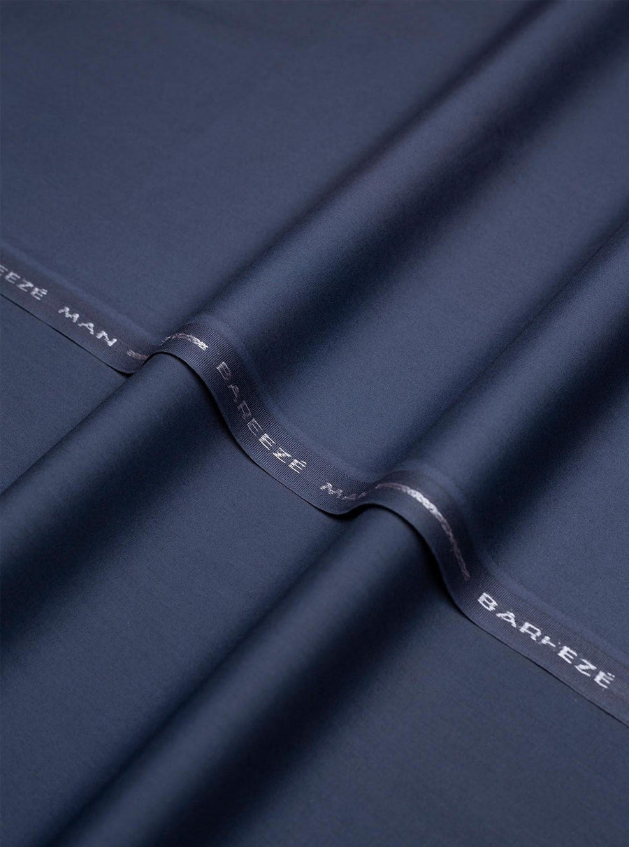 Bareeze Man Egyptian Cotton 1/1 Unstitched Fabric for Summer - Navy Blue