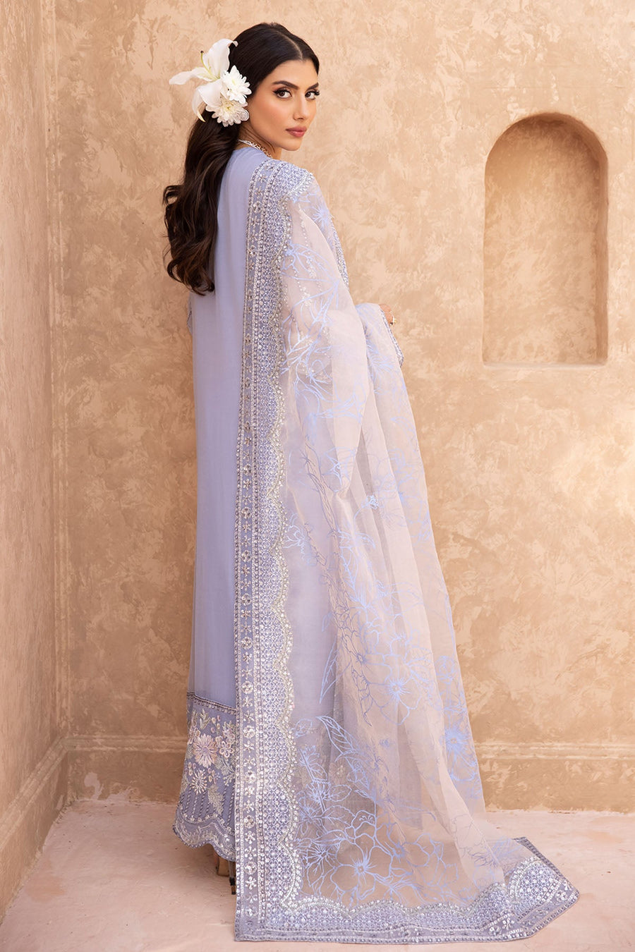 NUREH Elanora Unstitched Embroidered Luxury Chiffon 3Piece Suit NEL-20