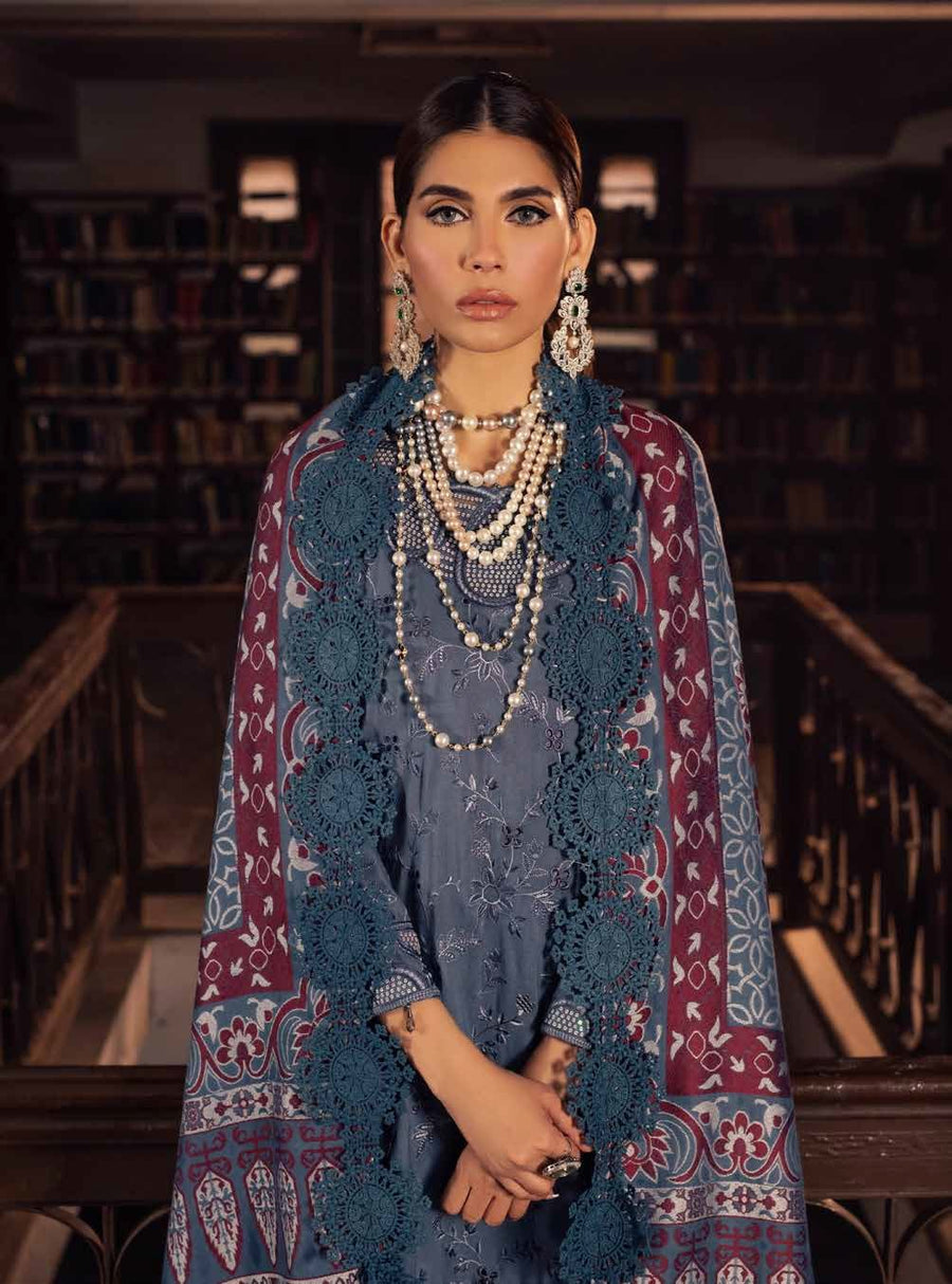 NUREH Exclusive Embroidered Leather Peach Unstitched 3Pc Suit NEP-05