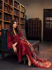 NUREH Exclusive Embroidered Leather Peach Unstitched 3Pc Suit NEP-06
