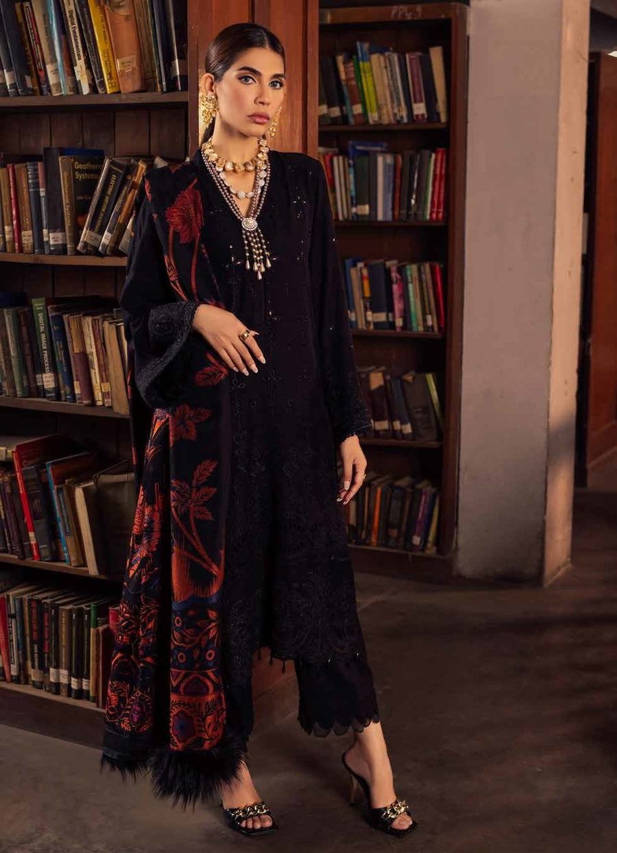 NUREH Exclusive Embroidered Leather Peach Unstitched 3Pc Suit NEP-08