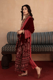 NUREH Exclusive Winter Unstitched Embroidered Leather Peach 3Pc NEP-17