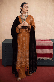 NUREH Exclusive Winter Unstitched Embroidered Leather Peach 3Pc NEP-21