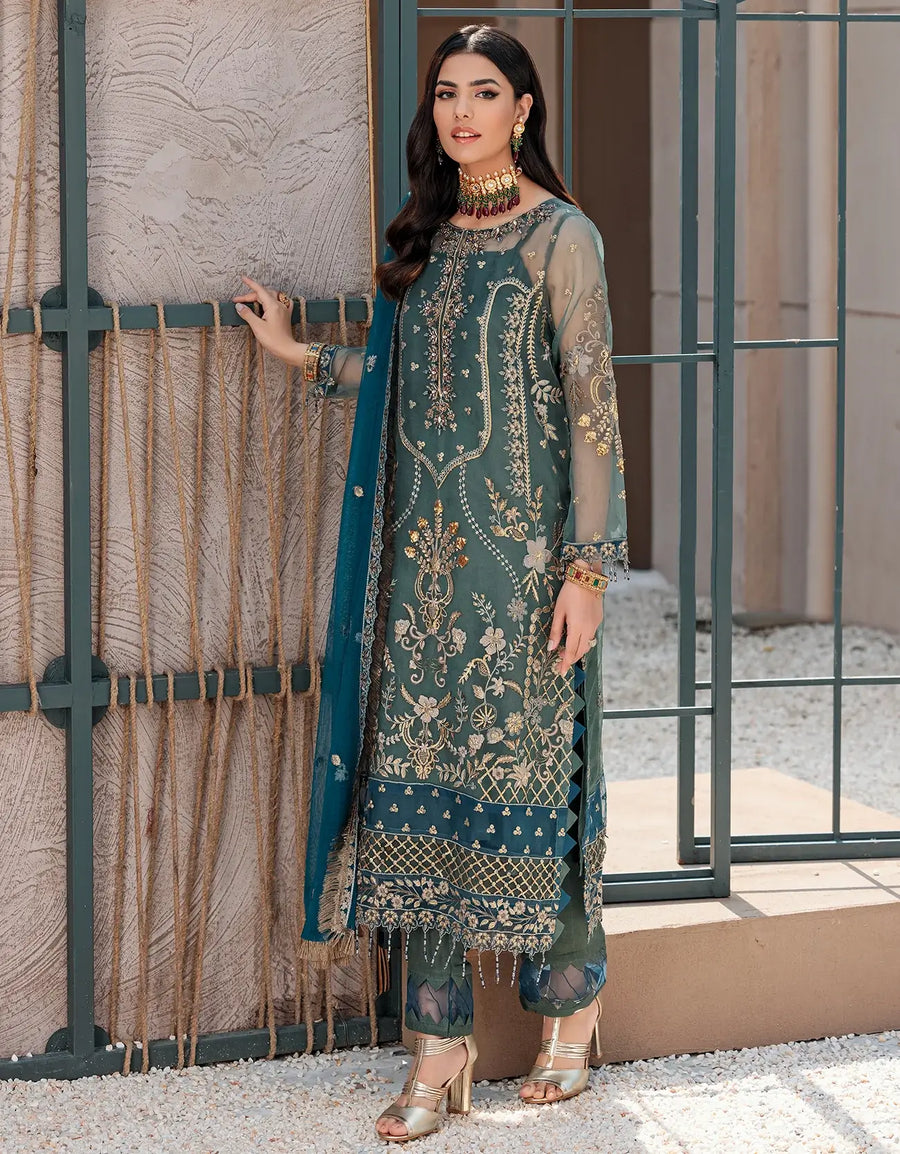 Nafasat by Emaan Adeel Embroidered Organza Unstitched 3Pc Suit NF-01