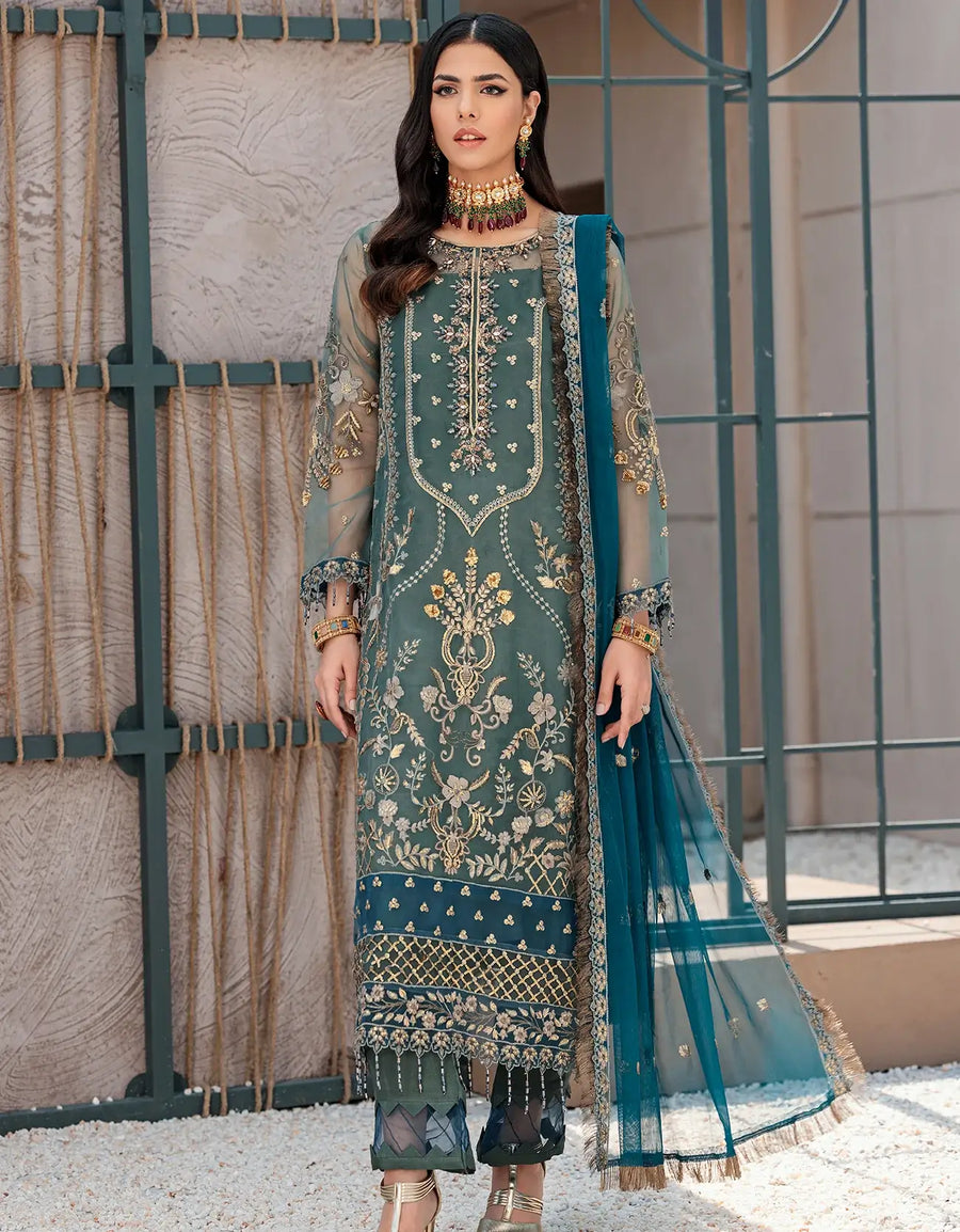 Nafasat by Emaan Adeel Embroidered Organza Unstitched 3Pc Suit NF-01