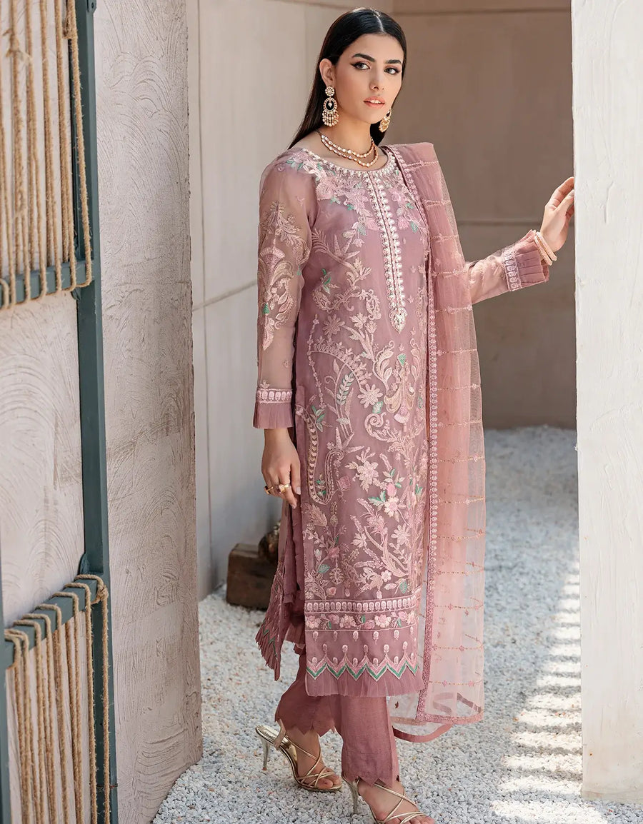 Nafasat by Emaan Adeel Embroidered Organza Unstitched 3Pc Suit NF-08