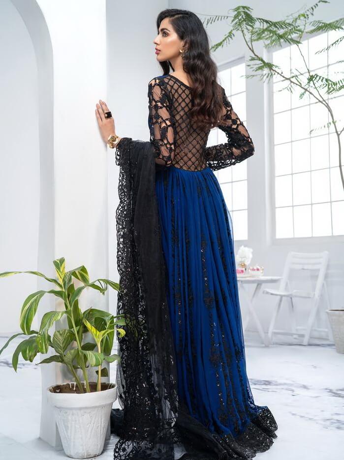 Akbar Aslam Luxury Chiffon Collection 2020 3pc Suit AAW-05 NIGHTINGALE - FaisalFabrics.pk