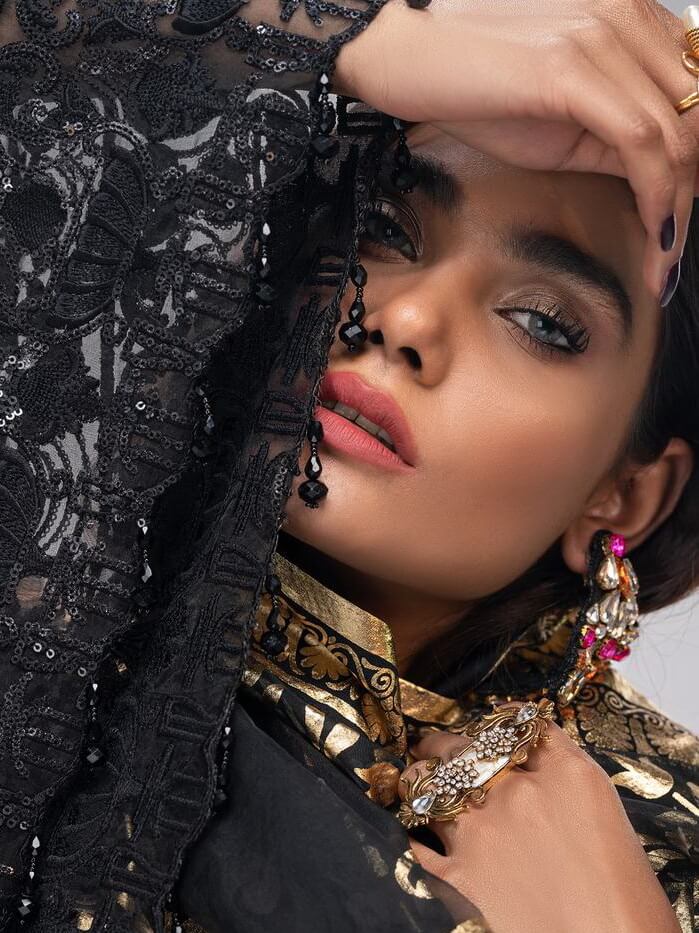 Akbar Aslam Luxury Chiffon Collection 2020 3pc Suit AAW-10 NIGHT ROSE - FaisalFabrics.pk
