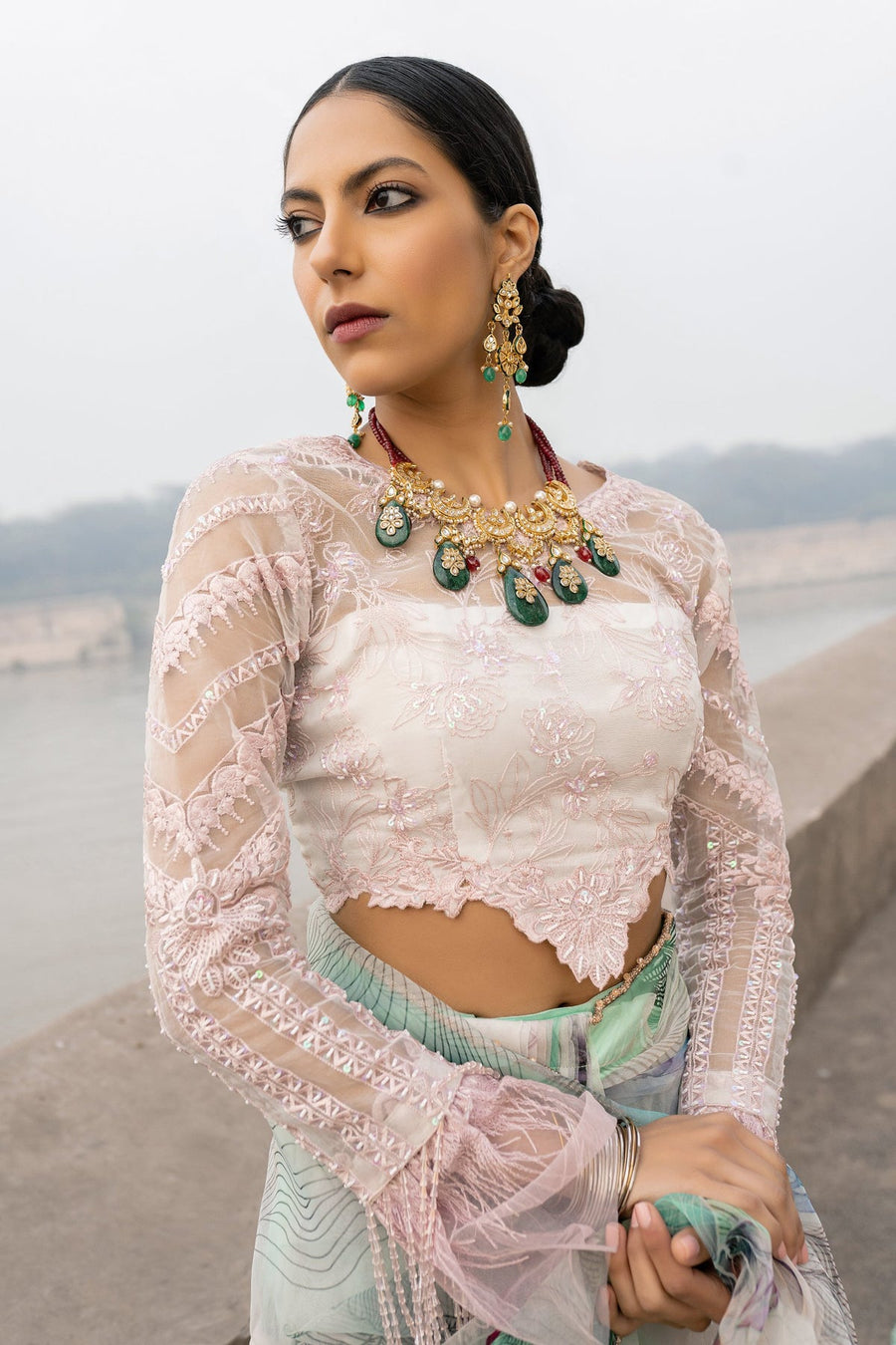 Seroli Spring Unstitched Organza Saree - NILOFER