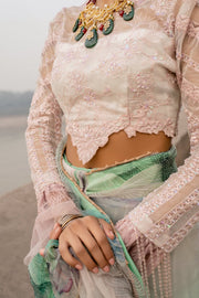 Seroli Spring Unstitched Organza Saree - NILOFER
