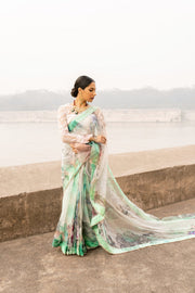 Seroli Spring Unstitched Organza Saree - NILOFER