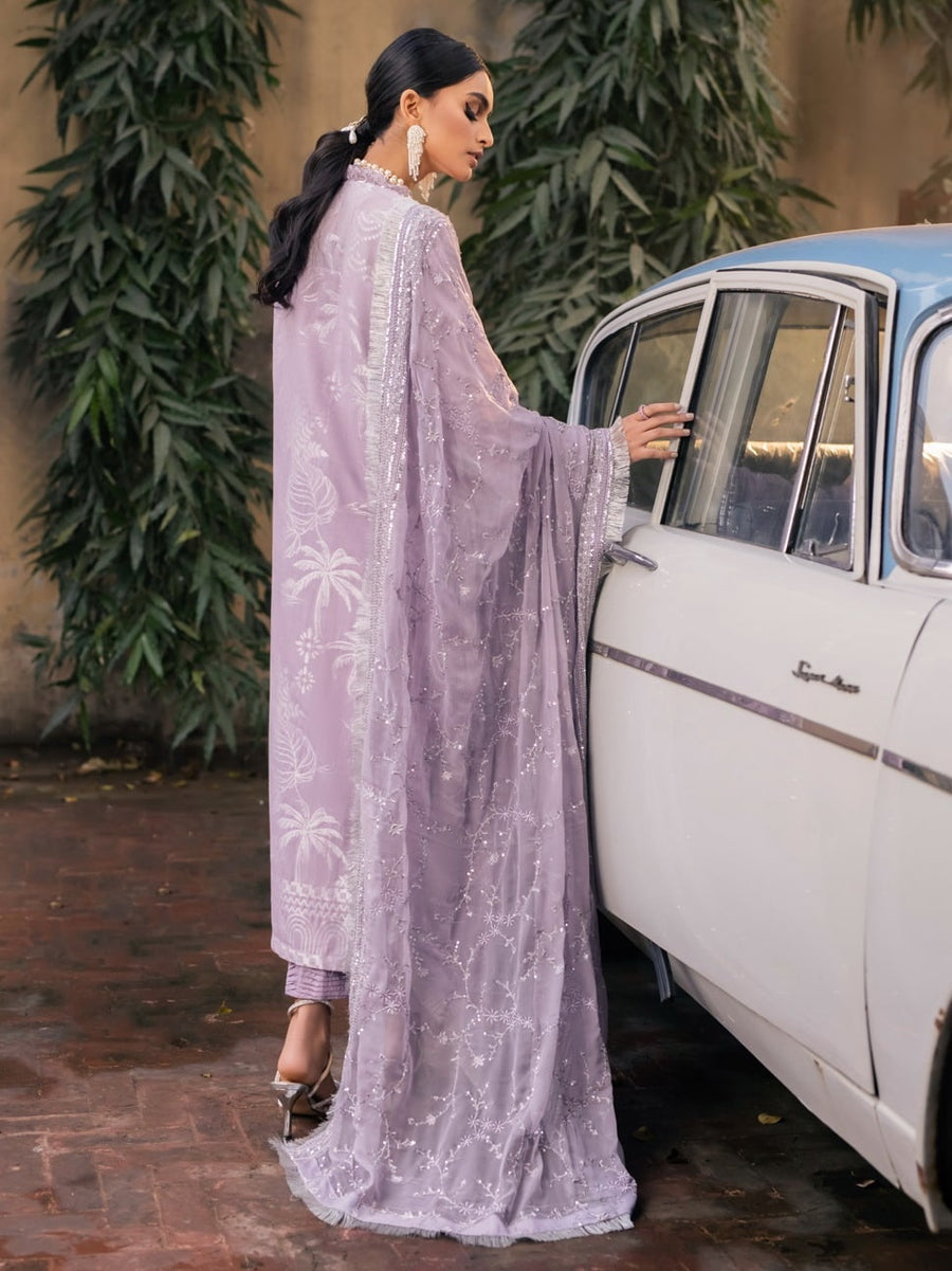NUREH Maya Unstitched Embroidered Jacquard Slub Lawn 3Pc Suit NJ-47