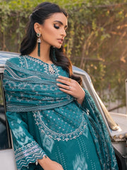 NUREH Maya Unstitched Embroidered Jacquard Slub Lawn 3Pc Suit NJ-48