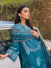 NUREH Maya Unstitched Embroidered Jacquard Slub Lawn 3Pc Suit NJ-48