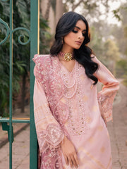 NUREH Maya Unstitched Embroidered Jacquard Slub Lawn 3Pc Suit NJ-49