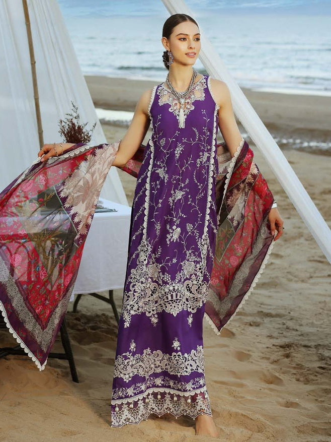 Noor by Saadia Asad Luxury Embroidered Chikankari Lawn 3Pc Suit D-10A