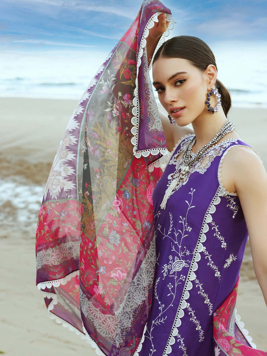 Noor by Saadia Asad Luxury Embroidered Chikankari Lawn 3Pc Suit D-10A