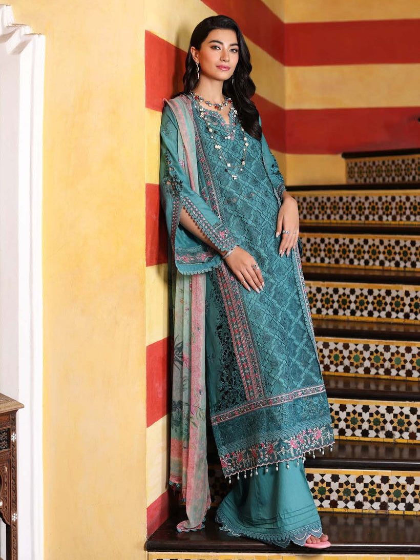 Noor by Saadia Asad Luxury Embroidered Chikankari Lawn 3Pc Suit D-02B
