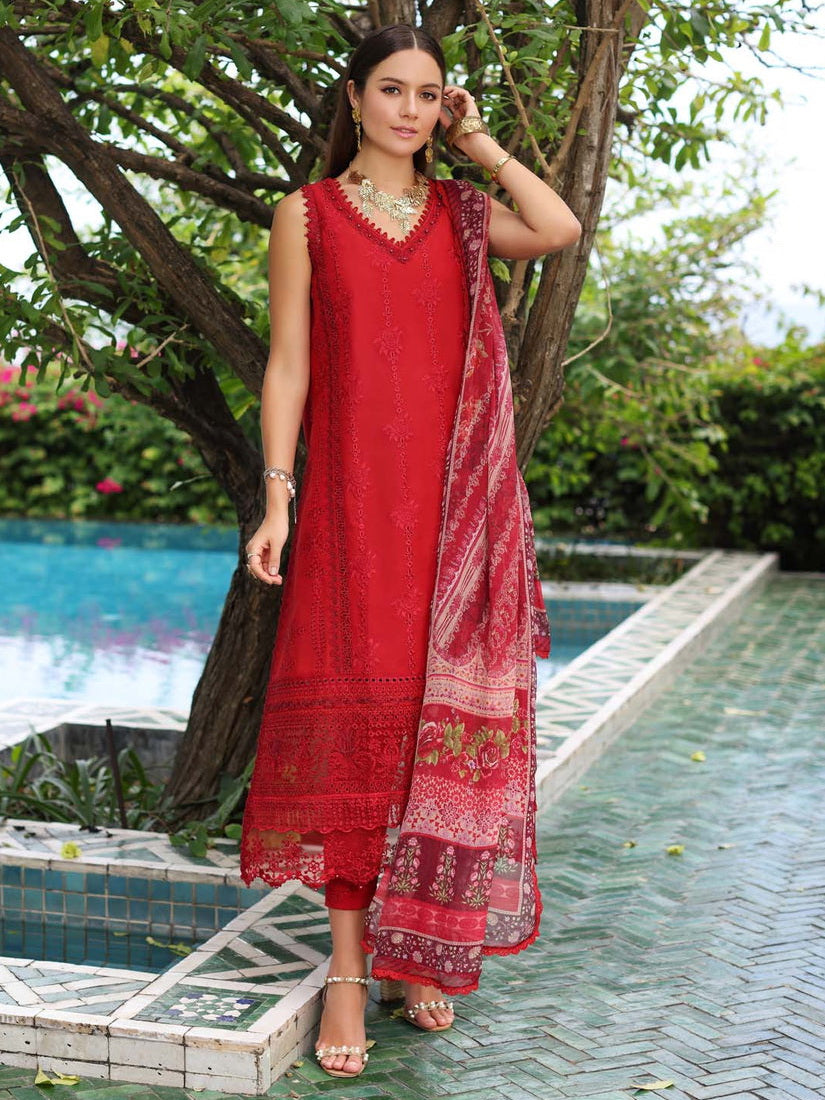 Noor by Saadia Asad Luxury Embroidered Chikankari Lawn 3Pc Suit D-04B