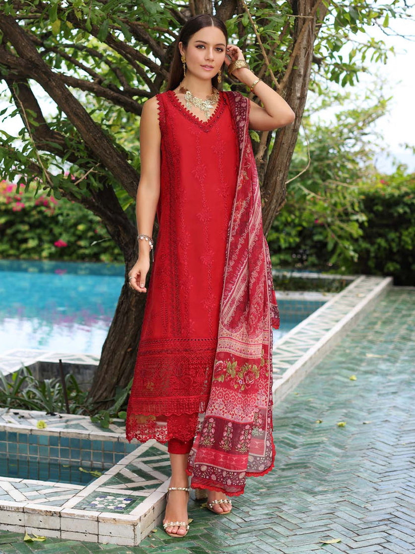 Noor by Saadia Asad Luxury Embroidered Chikankari Lawn 3Pc Suit D-04B