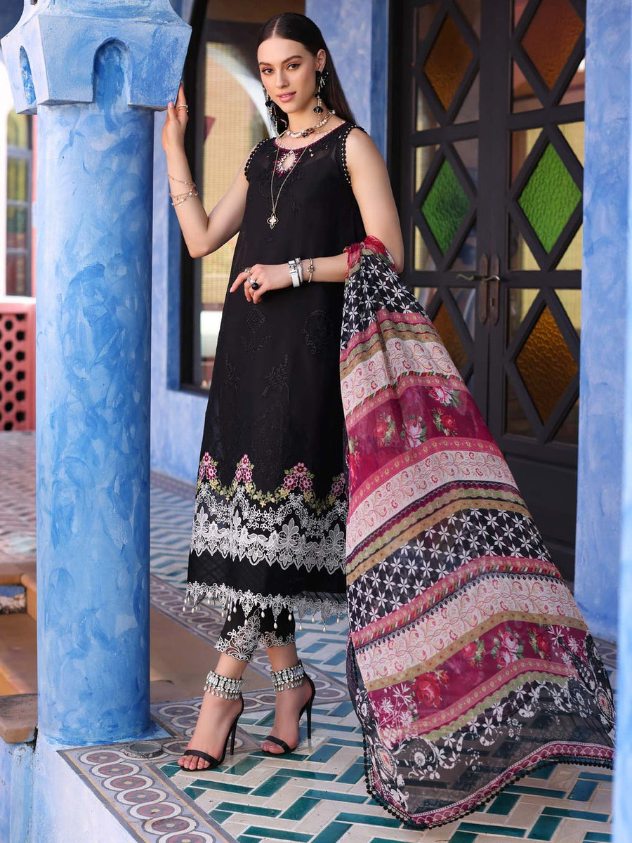 Noor by Saadia Asad Luxury Embroidered Chikankari Lawn 3Pc Suit D-06A