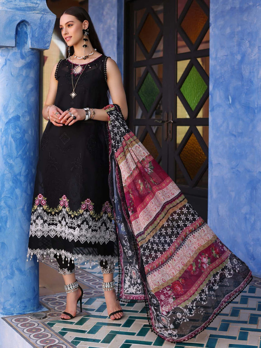 Noor by Saadia Asad Luxury Embroidered Chikankari Lawn 3Pc Suit D-06A