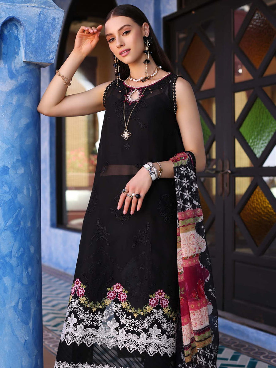 Noor by Saadia Asad Luxury Embroidered Chikankari Lawn 3Pc Suit D-06A
