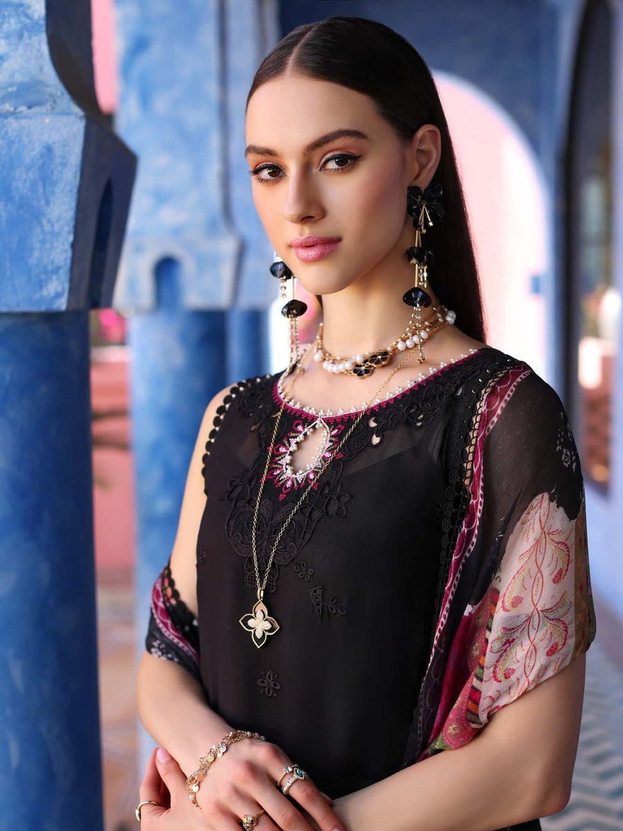 Noor by Saadia Asad Luxury Embroidered Chikankari Lawn 3Pc Suit D-06A