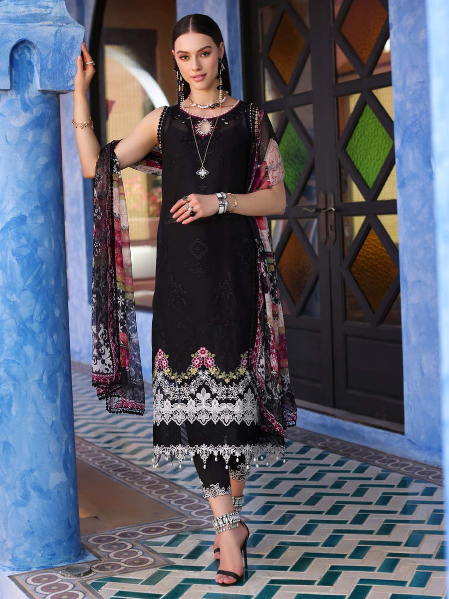 Noor by Saadia Asad Luxury Embroidered Chikankari Lawn 3Pc Suit D-06A