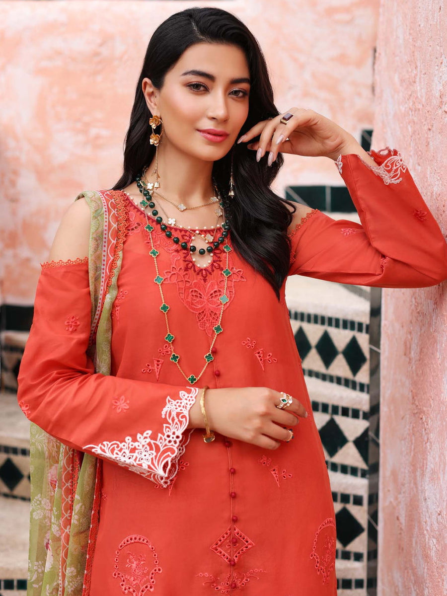 Noor by Saadia Asad Luxury Embroidered Chikankari Lawn 3Pc Suit D-06B