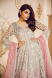 MASHQ Bridal Chiffon 2020 Embroidered 3Pc Suit Peal Peach MA-10 - FaisalFabrics.pk