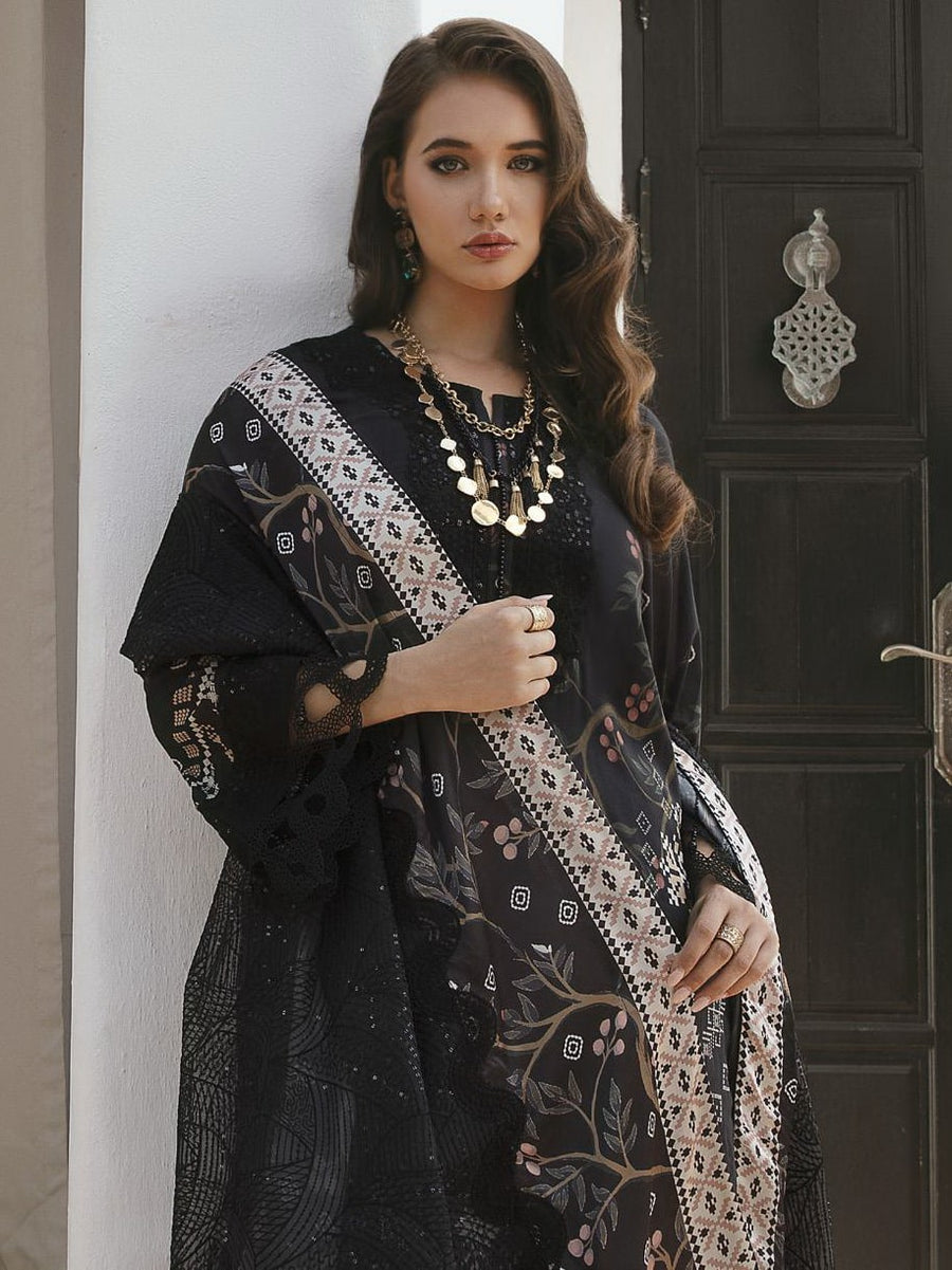 NUREH Maya Embroidered Swiss Lawn Unstitched 3 Piece Suit NS-68