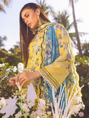 NUREH Gardenia Lawn Embroidered & Printed Unstitched 3Pc Suit NSG-85