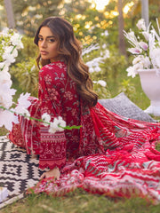 NUREH Gardenia Lawn Embroidered & Printed Unstitched 3Pc Suit NSG-89