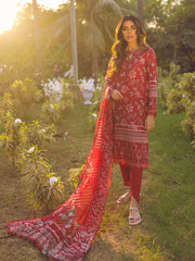 NUREH Gardenia Lawn Embroidered & Printed Unstitched 3Pc Suit NSG-89