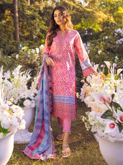 NUREH Gardenia Lawn Embroidered & Printed Unstitched 3Pc Suit NSG-90