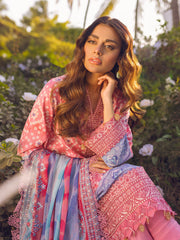 NUREH Gardenia Lawn Embroidered & Printed Unstitched 3Pc Suit NSG-90